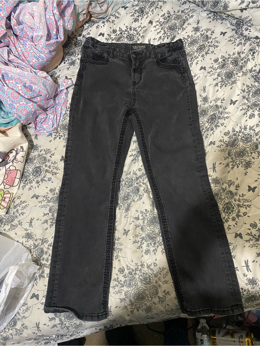 Salvage Faded Black Straight Jeans